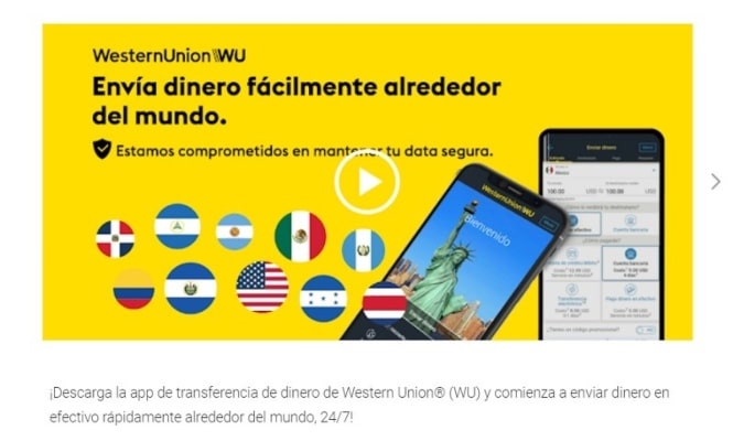Descargar aplicación móvil para iOS de western union