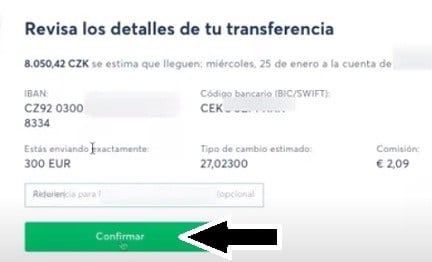 Revisar los detalles de transferencia de ee.uu a brasil con wise