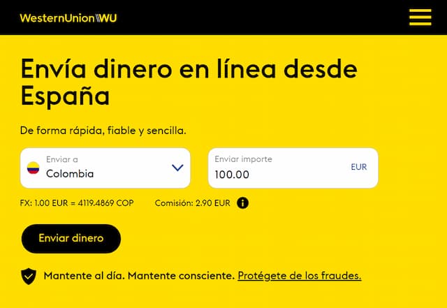 Western Union España cuenta con tarifas accesibles