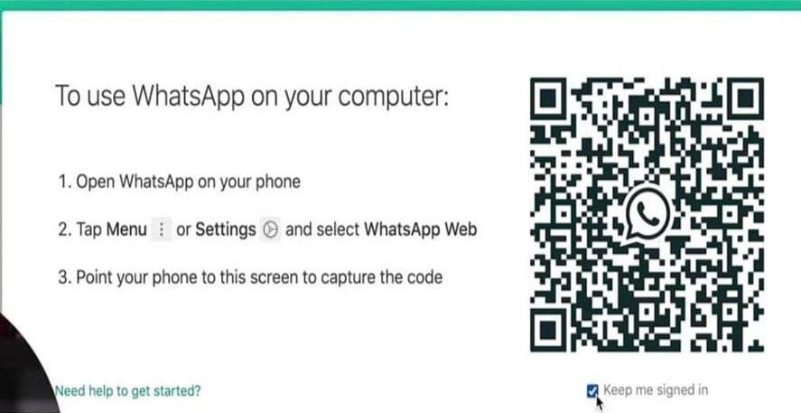 Código QR o cifrado de seguridad para acceder a whatsapp web