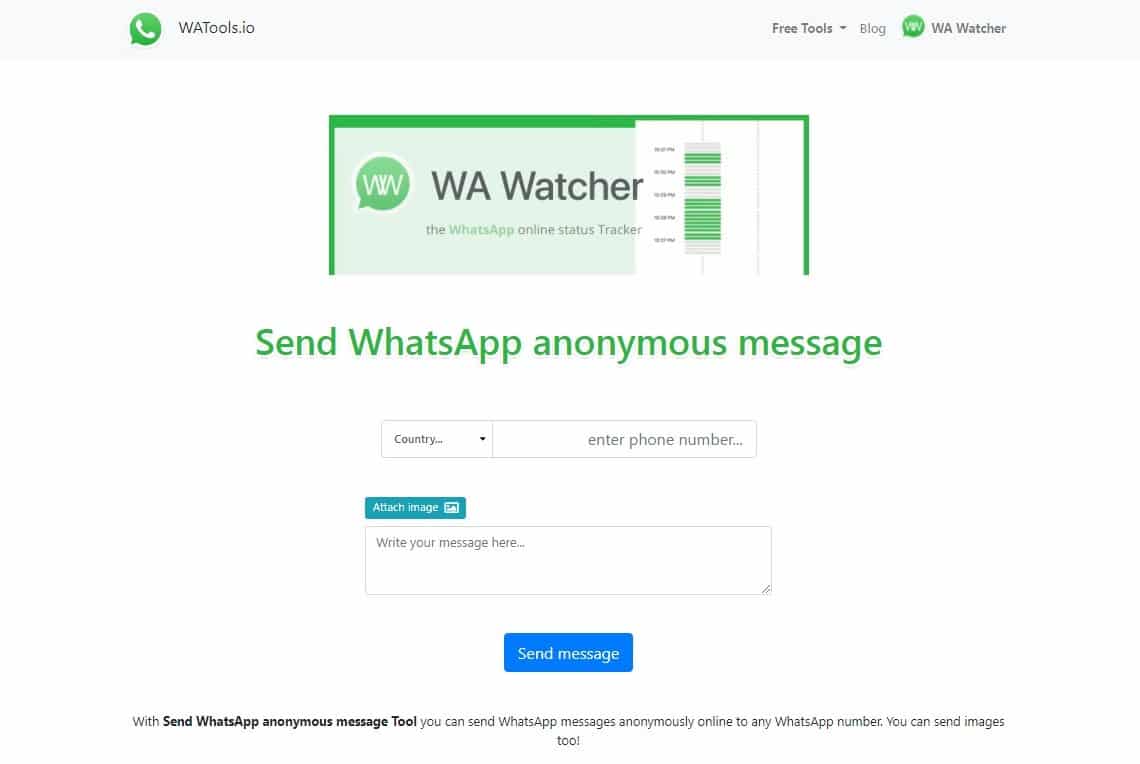 Enviar mensajes anónimos por WhatsApp