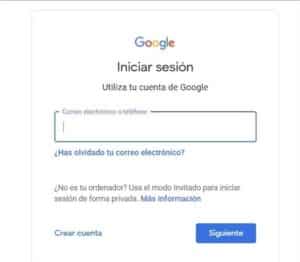 inciar sesión en la cuenta de Google desde Google Chrome