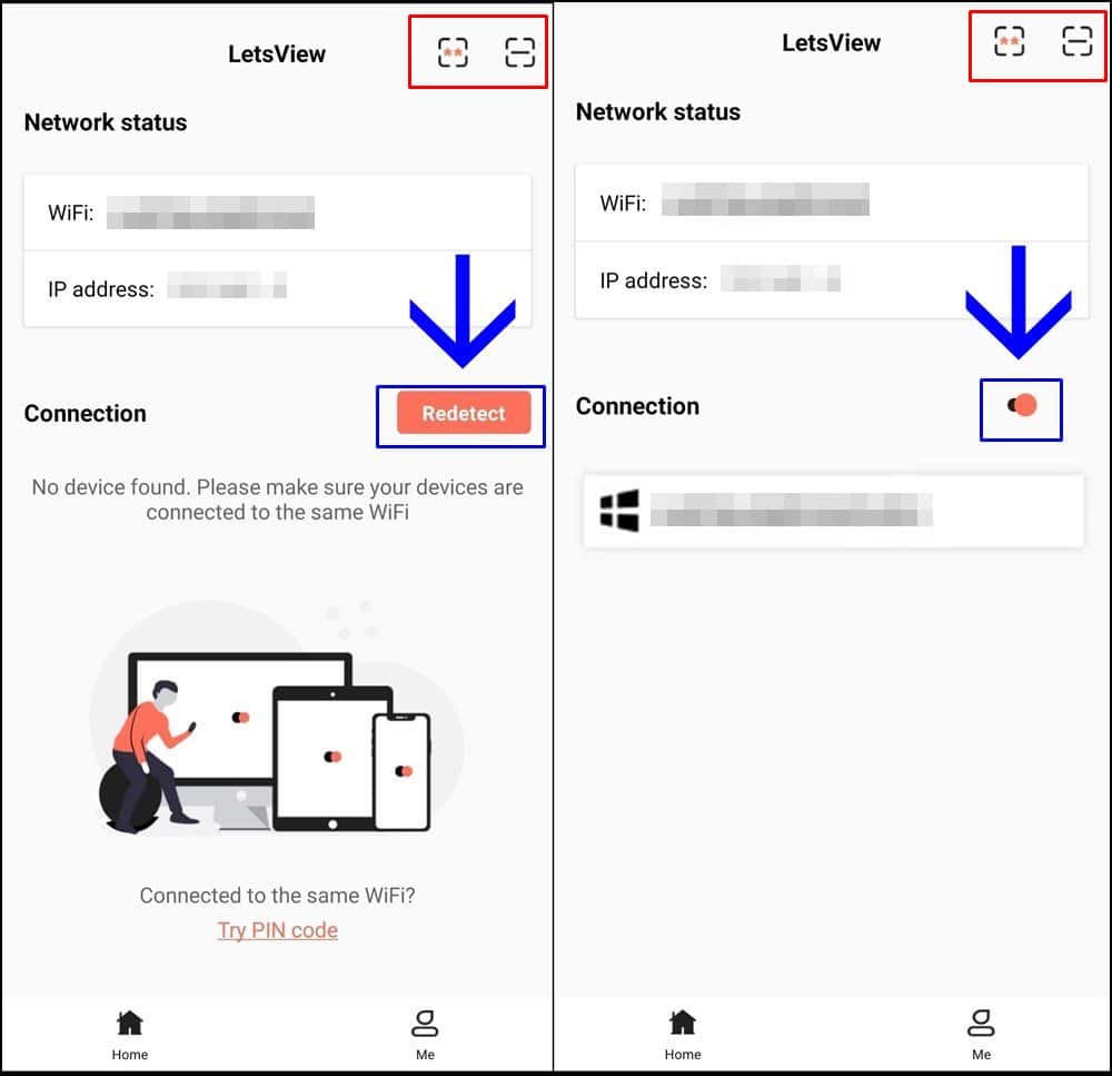 conecta tus dispositivos con letsview