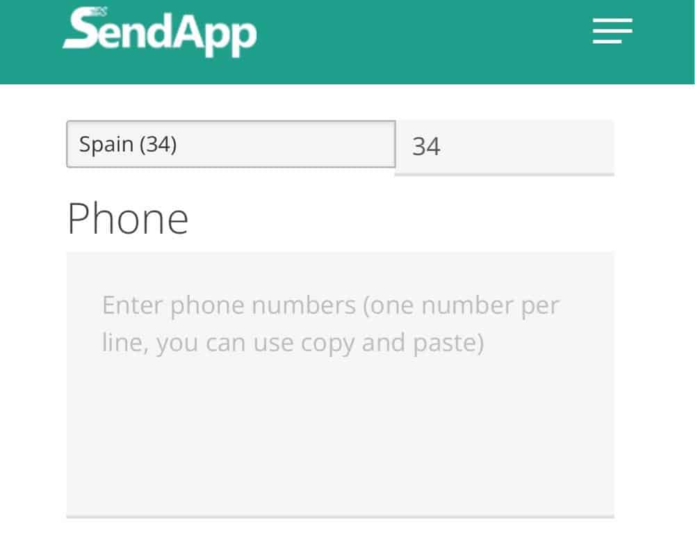 introducir datos en SendApp