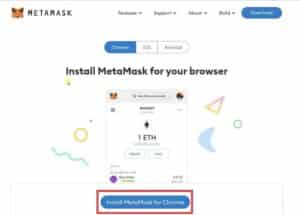 Haz clic sobre “Install MetaMask for Chrome”